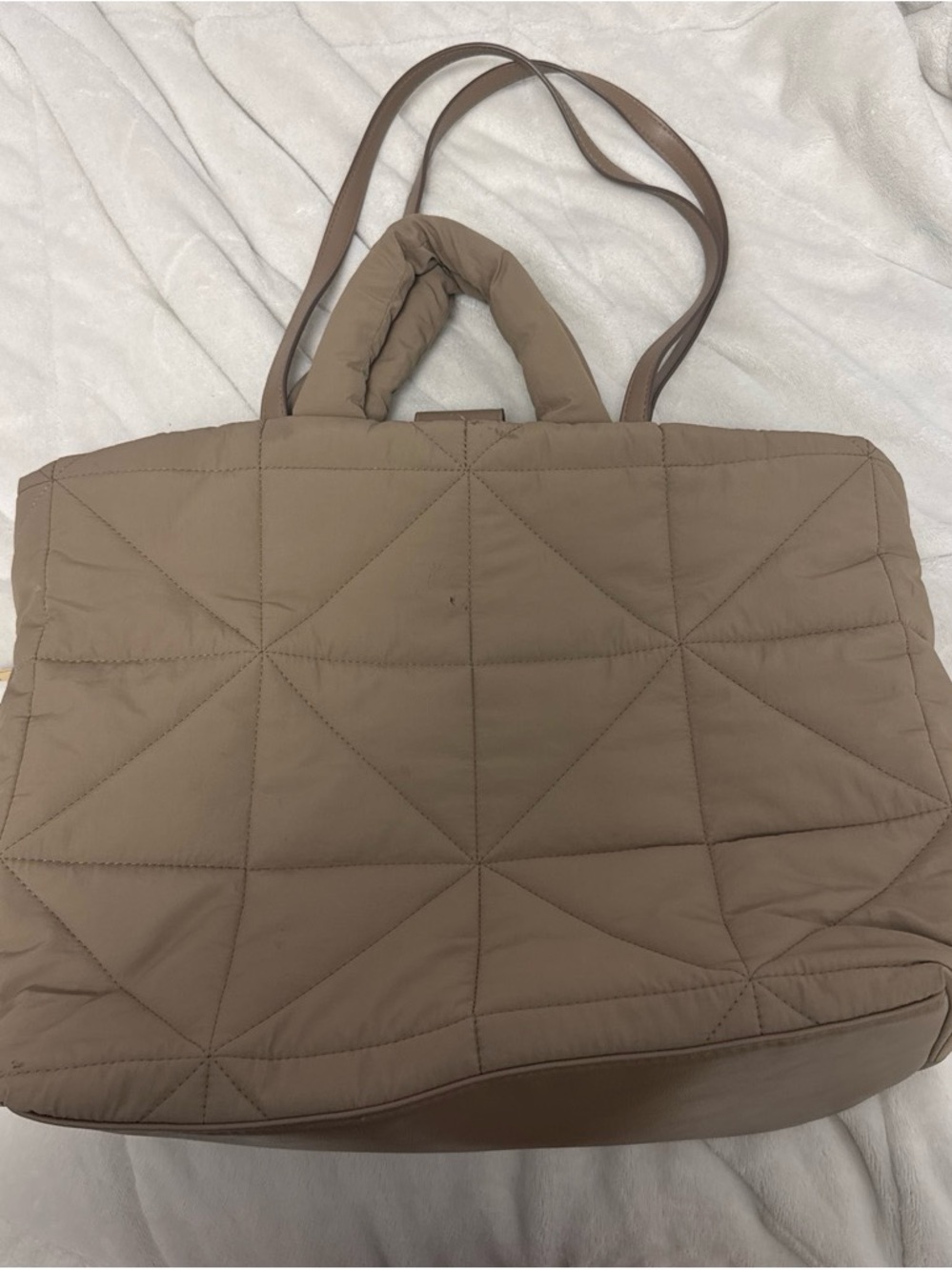 Target Quilted Tote Bag in Taupe